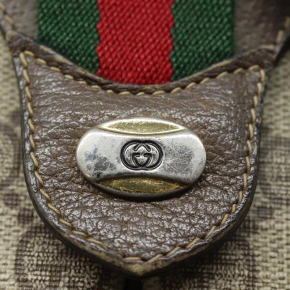 GUCCI GG Supreme Web Sherry Line Shoulder Bag PVC Beige 904 02 047 Auth 84221 - Picture 10 of 16